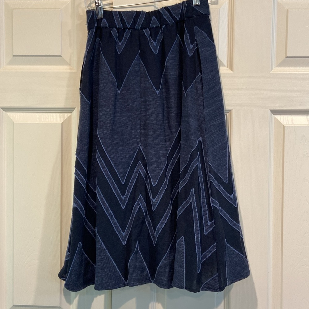 Anthropologie x Eva Franco Textured Chevron Midi Skirt - Picture 9 of 10